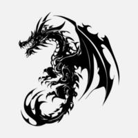 black dragon vector silhouette