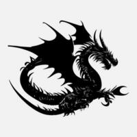 black dragon vector silhouette