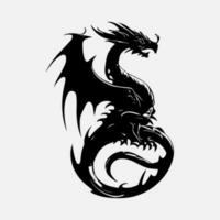 black dragon vector silhouette