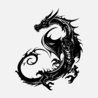 black dragon vector silhouette