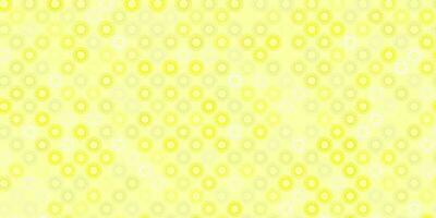 Telón de fondo de vector amarillo claro con símbolos de virus.