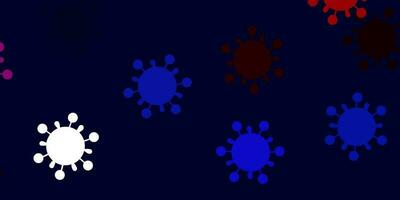 Light blue, red vector texture with disease symbols.