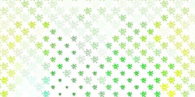 textura de vector verde claro, amarillo con símbolos de enfermedades.