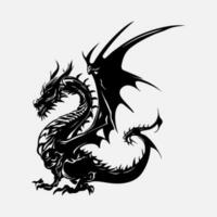 black dragon vector silhouette