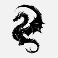 black dragon vector silhouette