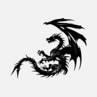 black dragon vector silhouette