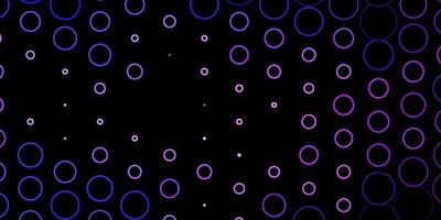 Dark Purple vector texture with circles.