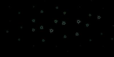 Dark green vector pattern with coronavirus elements.