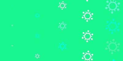 Light Green vector pattern with coronavirus elements.