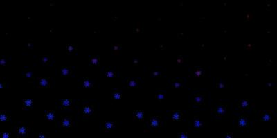 Telón de fondo de vector azul oscuro, rojo con símbolos de virus.