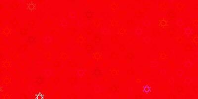 Dark red vector pattern with coronavirus elements.