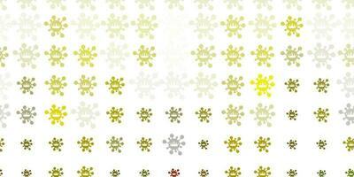 Light Green, Yellow vector pattern with coronavirus elements.