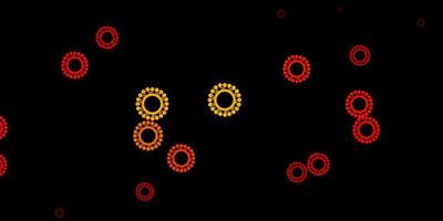 Dark red vector backdrop with virus symbols.