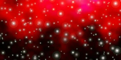 patrón de vector de color rosa oscuro, rojo con estrellas abstractas.