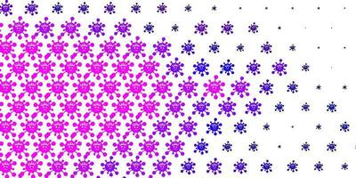 Light Purple vector backdrop with virus symbols.