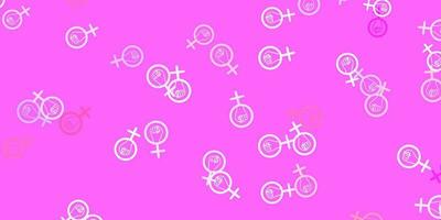 Light Purple, Pink vector background with woman symbols.