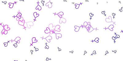 Light Purple vector pattern with feminism elements.