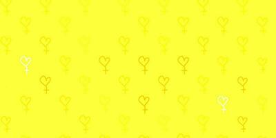 Light Orange vector pattern with feminism elements.