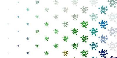 Light blue, green vector pattern with coronavirus elements.