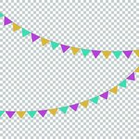 Vector party flags in colorful pastel palette