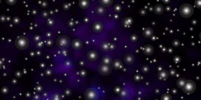 Dark Purple vector background with small and big stars.