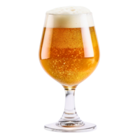 ai généré une glacial verre rempli à le bord avec une croustillant, couleur ambrée bière. minuscule bulles se cramponner à le côtés, allusion à le effervescence dans.png png