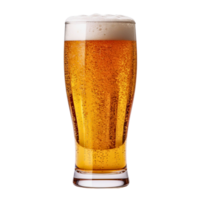 ai généré une glacial verre rempli à le bord avec une croustillant, couleur ambrée bière. minuscule bulles se cramponner à le côtés, allusion à le effervescence dans.png png