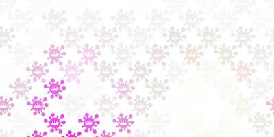 Light Pink vector background with covid-19 symbols.