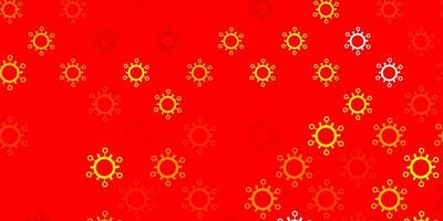 Dark red vector pattern with coronavirus elements.