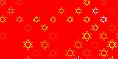 Dark red vector pattern with coronavirus elements.