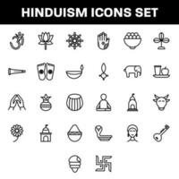 Set of Hinduism icon in line art vector