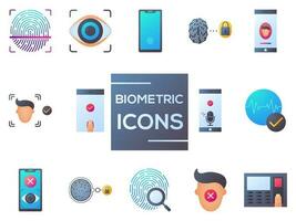 Vector illustration of Biometric icons.