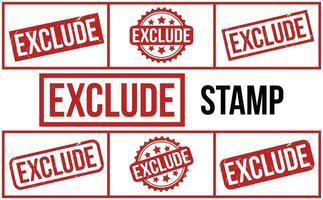 Exclude rubber grunge stamp set vector