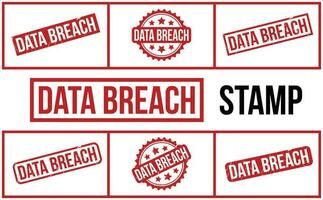 Data Breach rubber grunge stamp set vector