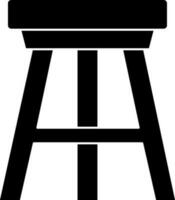 Three Legged Stool Icon In Glyph Style. vector