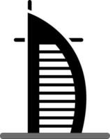 burj Alabama árabe glifo icono o símbolo. vector