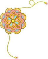 Floral Rakhi Wristband Element In Flat Style. vector