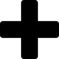 Plus sign or symbol in black color. vector