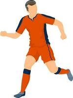 Football player in running pose. vector