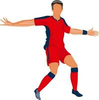 Football player character in defending pose. vector