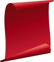 Blank scroll paper in red color. vector