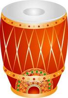 Shiny orange conga drum in 3d. vector