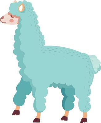 Sheep character standing on white background.