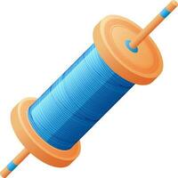 Realistic string spool in 3d style. vector