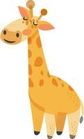 Giraffe character in yellow and orange color. vector