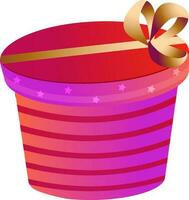 3D gift box with golden ribbon. vector