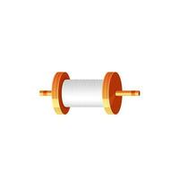 3D style string spool on white background. vector