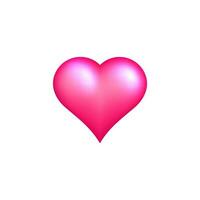 Shiny pink heart icon on white background. vector