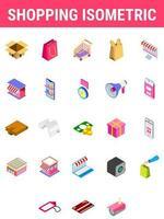 Set of Shopping isometric icon. vector