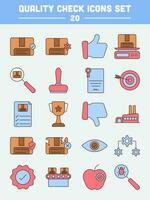 Colorful Set Of Quality Check Icons In Flat Style. vector